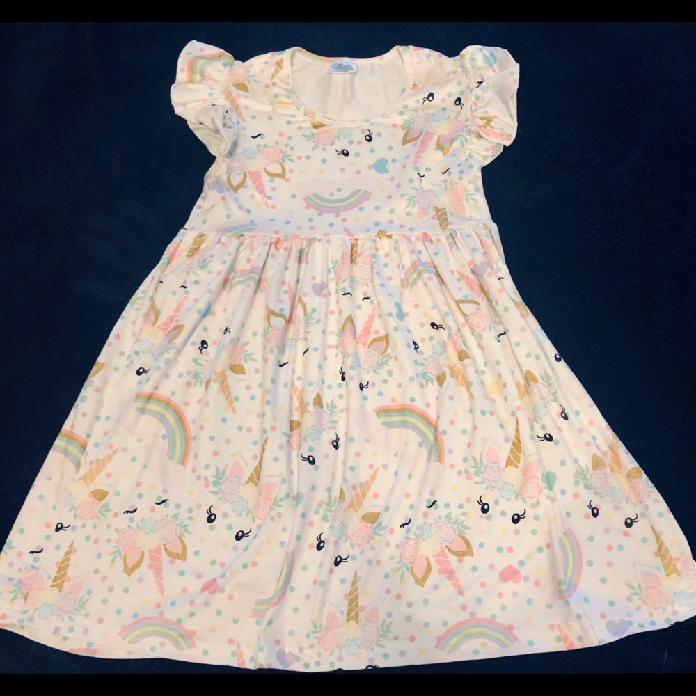 Unicorn dress. Kids 7/8